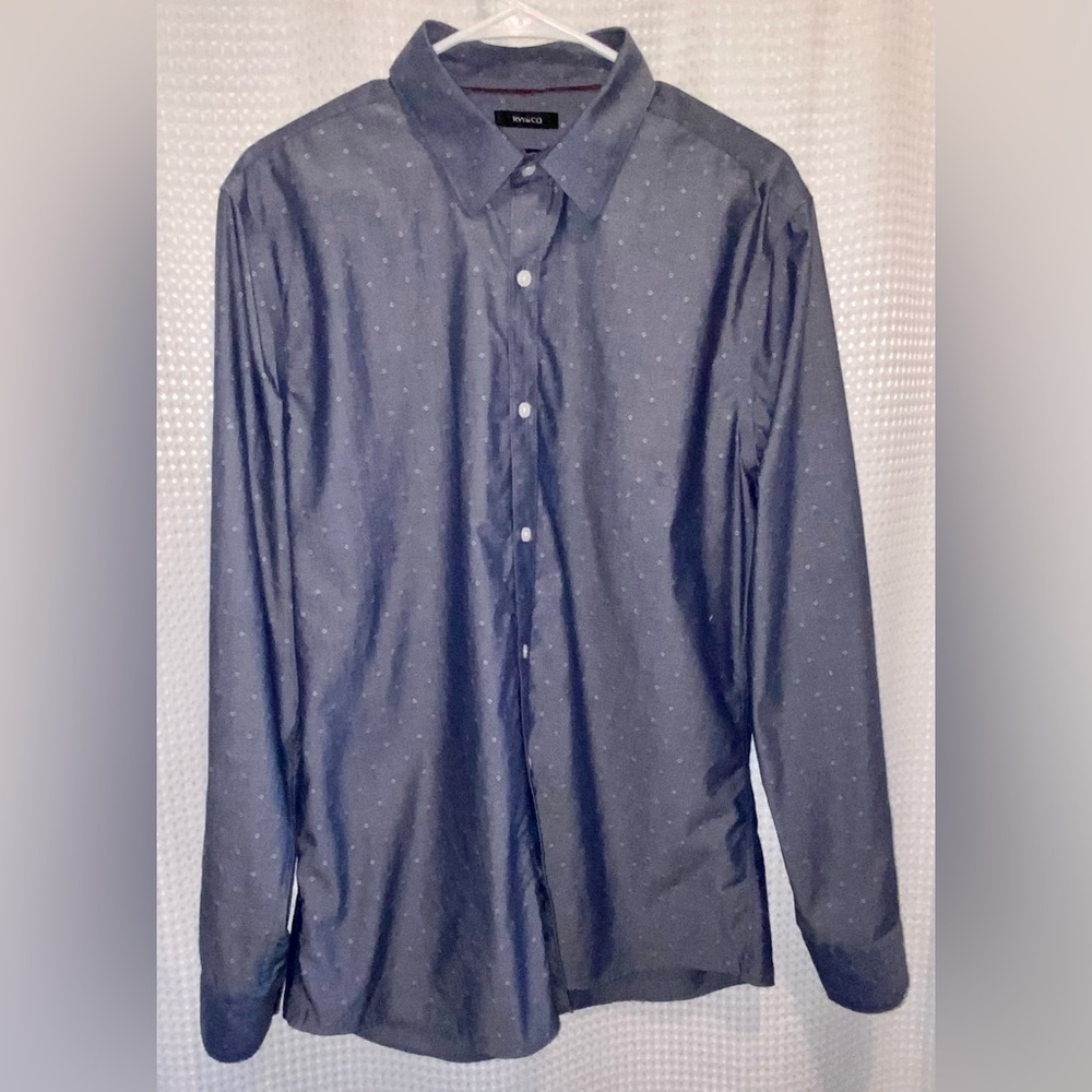 2/40$ RW&CO Slim Fit Long Sleeve Shirt Size Large - Blue